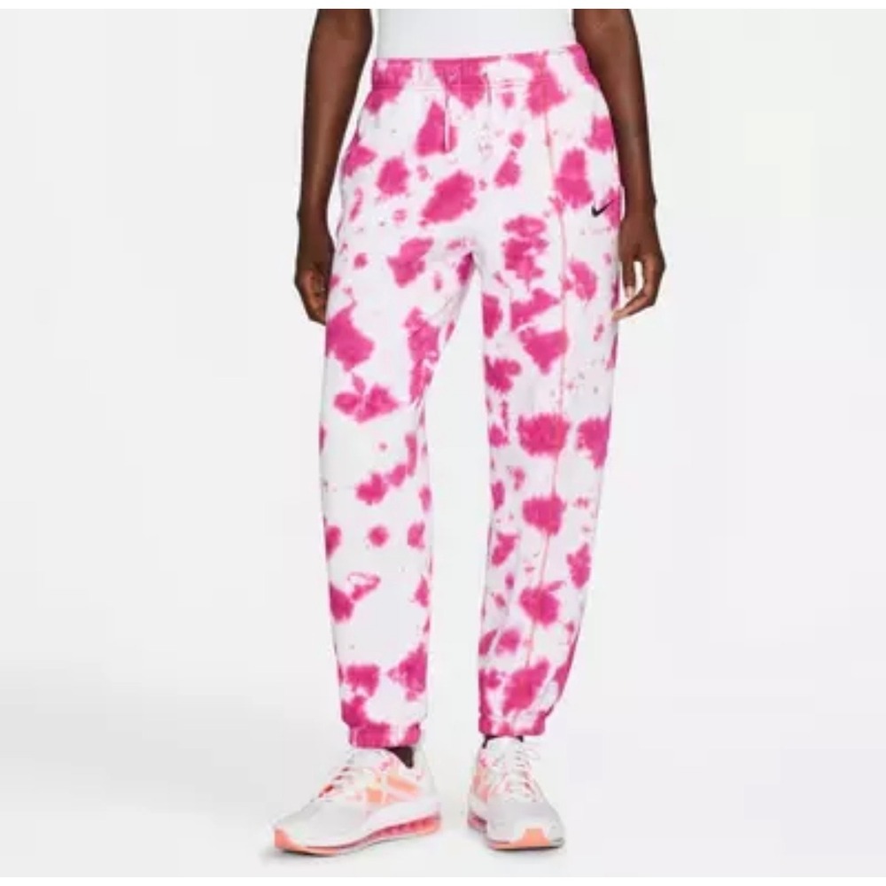 Nike‎ women's sportswear fleece tie dye pink joggers